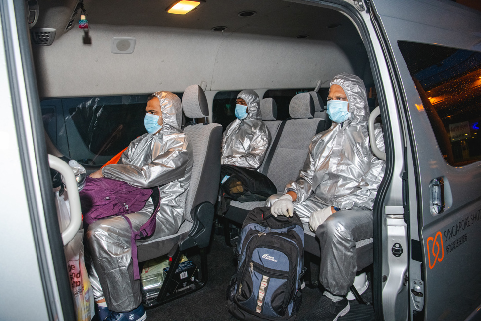 9 - Crew in van going to pier